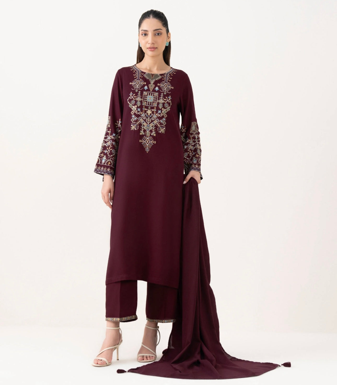 Nida - 2pc Embroidered Suit - Premium Fabric