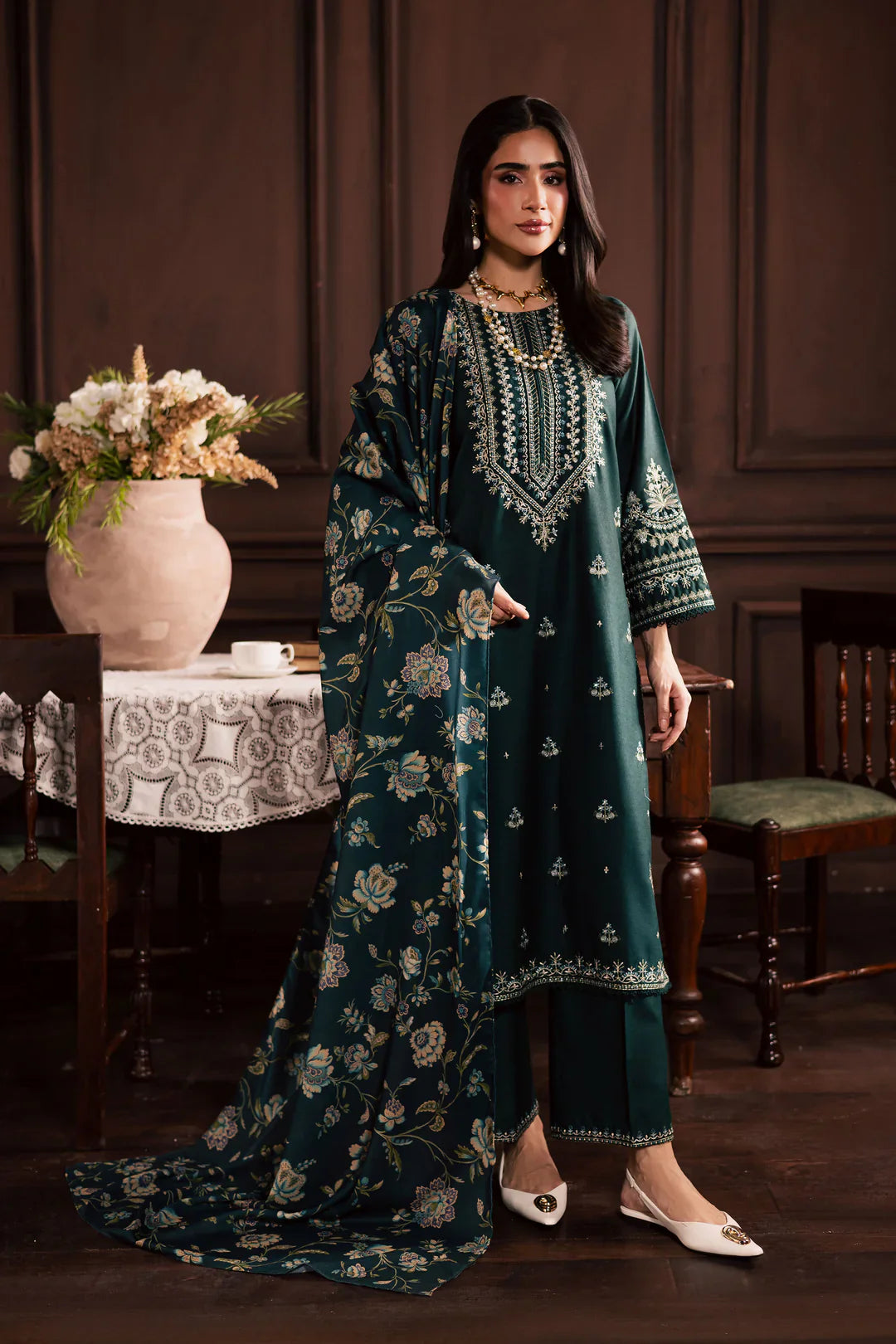 Shifa - 3pc Embroidred Suit - Premium Fabric