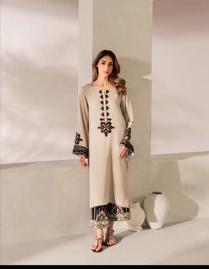 Mashal Embroidered Stitched 2pc Winter Fabric