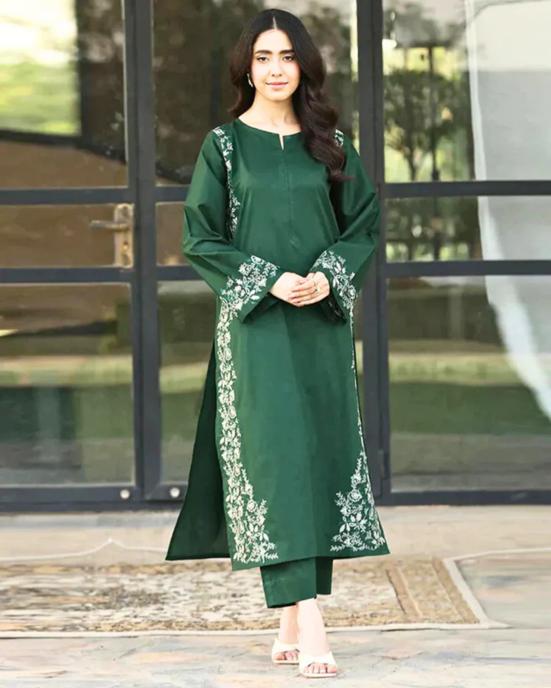 Agha Noor - Embroidered Long Shirt 2 piece