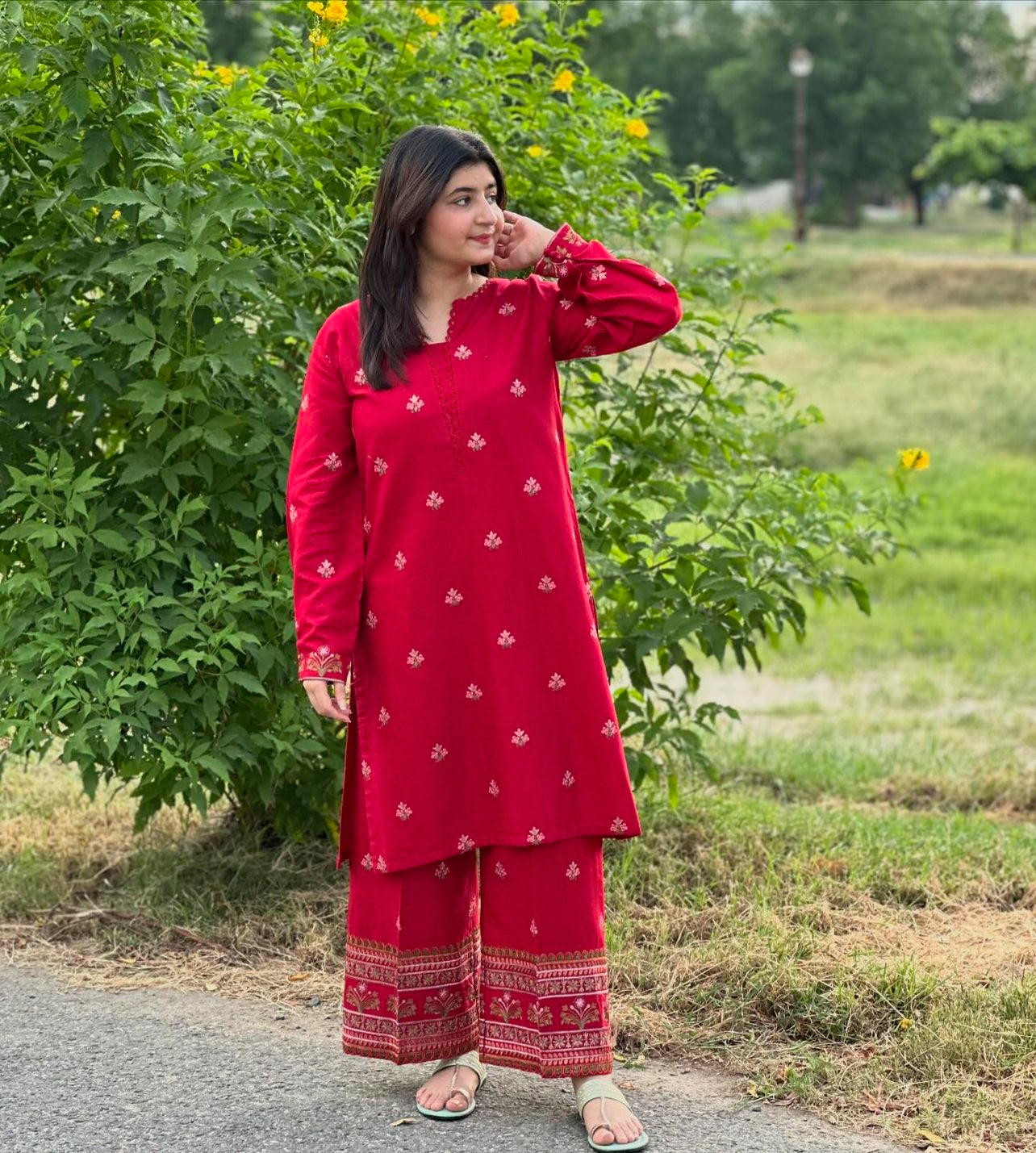 Maha - 2pc Embroidered Dhanak Suit