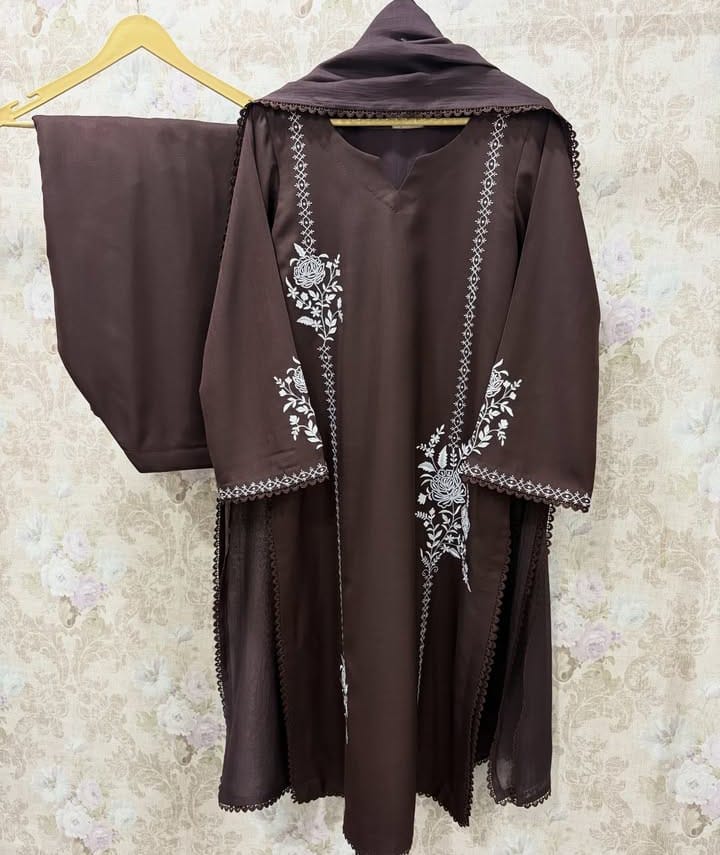 Zarminay-Stitched 3Pc Embroidered Winter Fabric