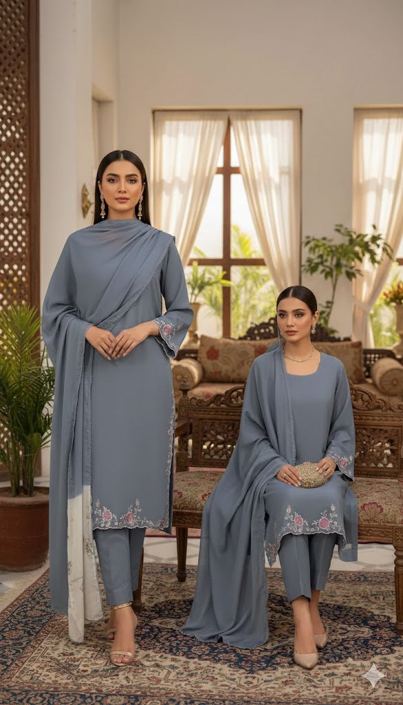 Alishba 3 piece Embroided Dress Summer Sale