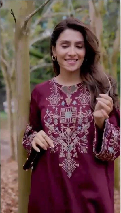 Nida - 2pc Embroidered Suit - Premium Fabric