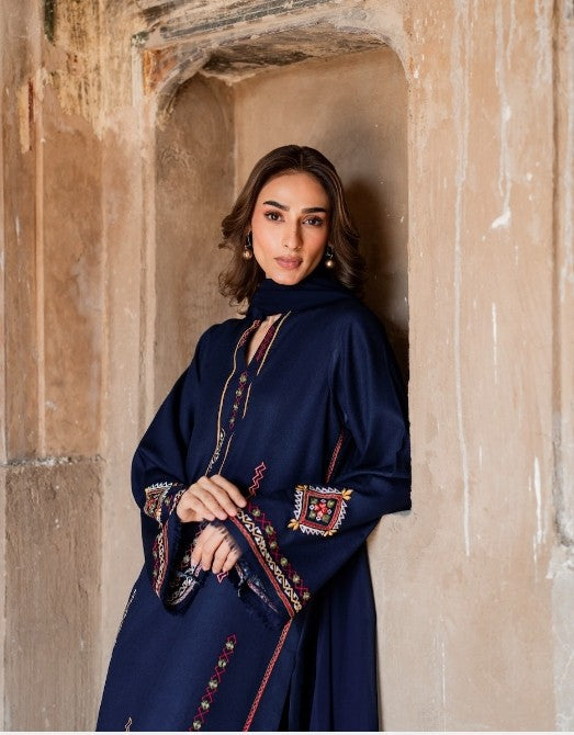 Kainat Embroidered Stitched 2Pc Premium Winter Fabric