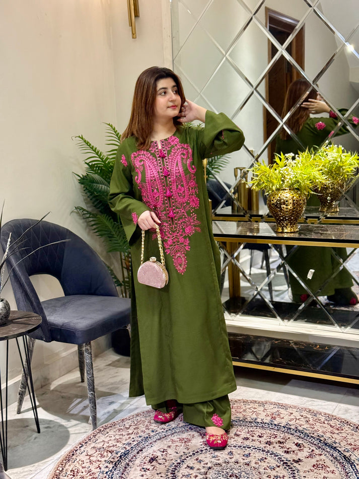 Tulip Embroidered Stitched 2Pc Premium Winter Fabric